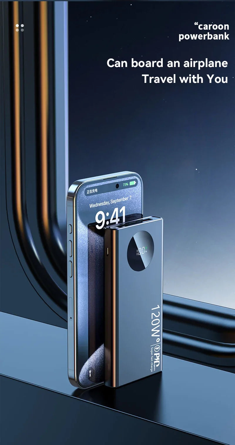 80000mAh High-Capacity Power Bank – 120W Super Fast Charging for iPhone & Android