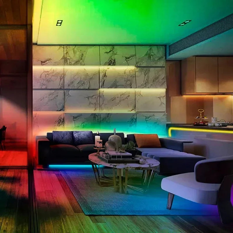 1–30M USB 5V RGB LED Strip Lights – Bluetooth, 24-Key Remote, Flexible TV Backlight