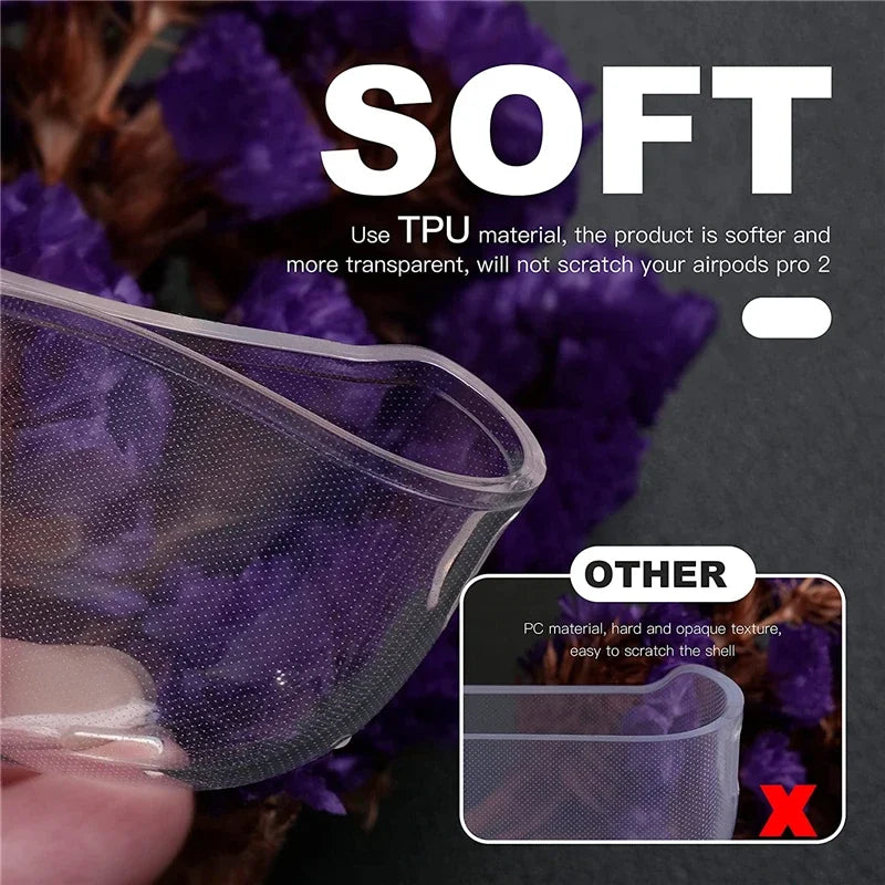 Clear TPU Earphone Case with Lanyard – Compatible with AirPods 1–4 & Pro (2024)