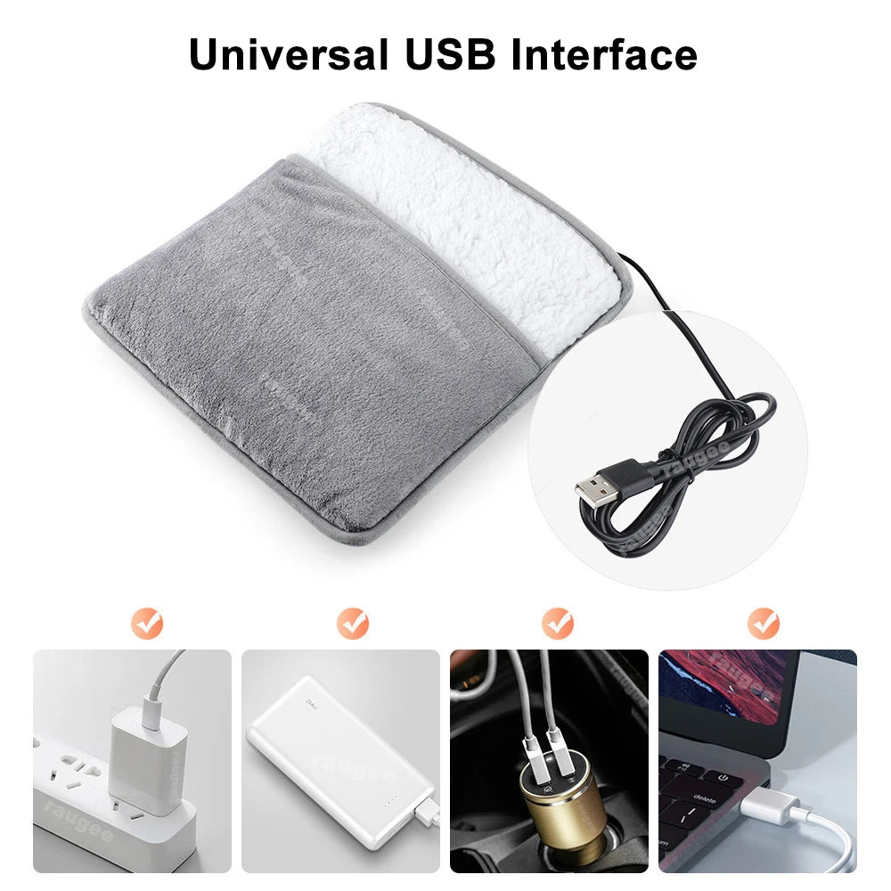 USB Electric Foot Warmer – Soft Plush Heating Pad for Home, Fast Heating