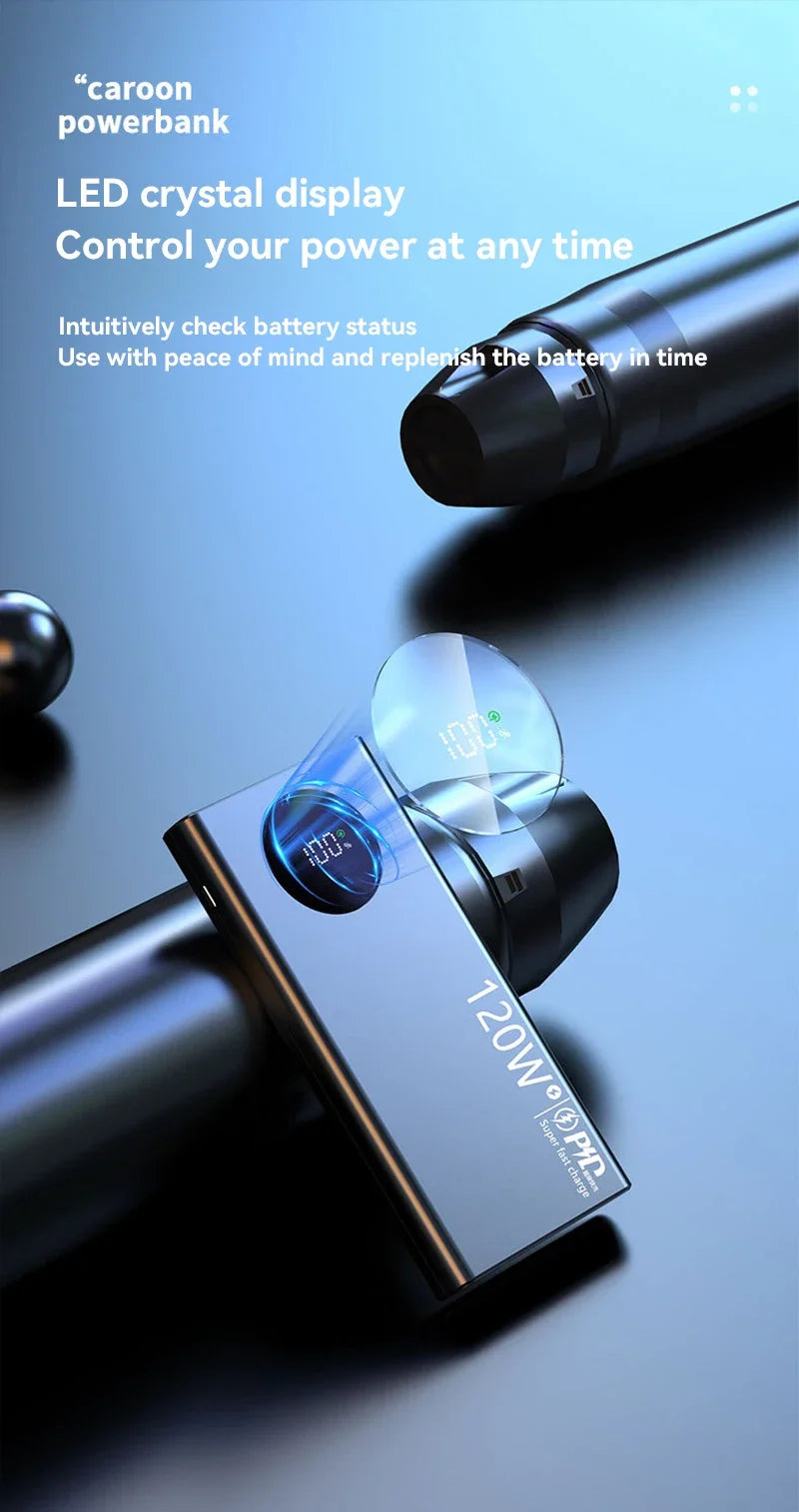 80000mAh High-Capacity Power Bank – 120W Super Fast Charging for iPhone & Android