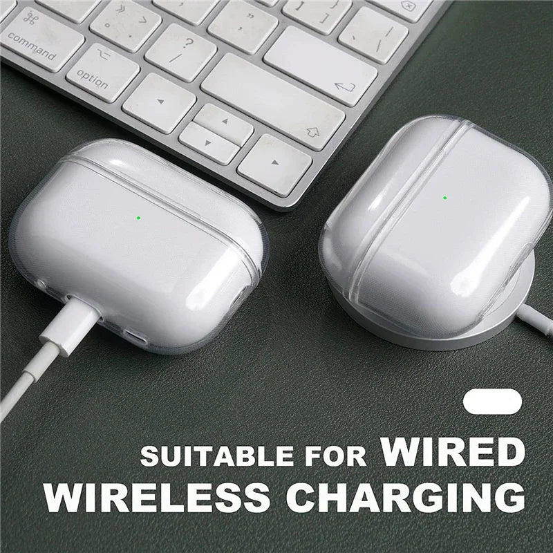 Clear TPU Earphone Case with Lanyard – Compatible with AirPods 1–4 & Pro (2024)