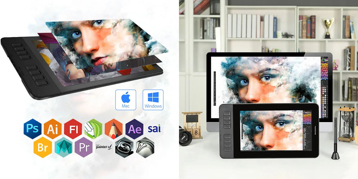 GAOMON PD1161 HD Graphics Drawing Tablet – IPS Screen, 8 Shortcut Keys & Battery-Free Pen