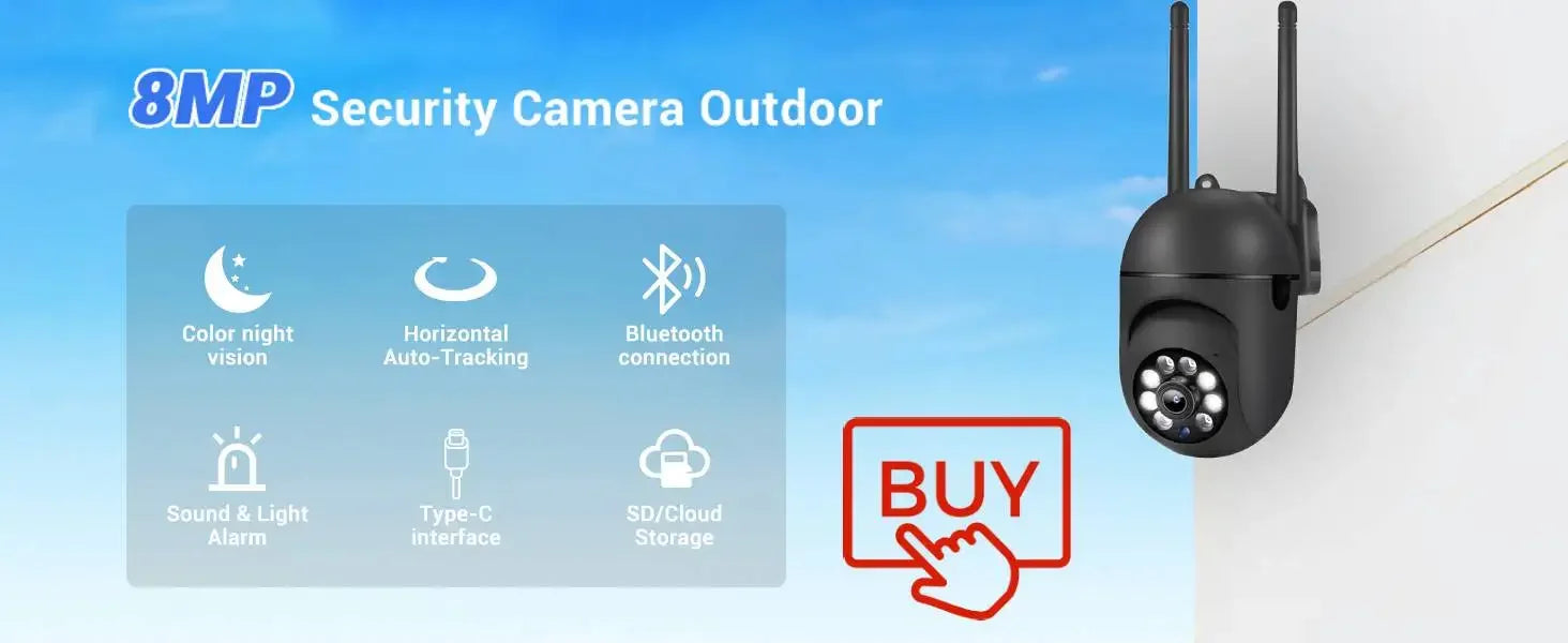 O-Kam Pro 8MP WiFi IP Camera – 2.4G Wireless Home Security with 5X Zoom & Tracking