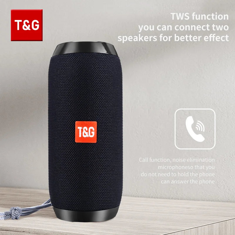 T&G TG117 Portable Bluetooth Speaker – Waterproof, TWS, TF Card & FM Radio