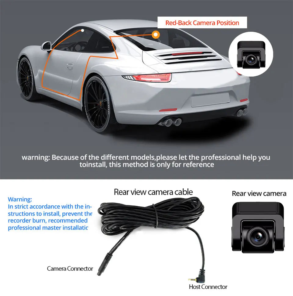 4K UHD Dash Cam – Night Vision, Wi-Fi, GPS Support & 24H Parking Monitor