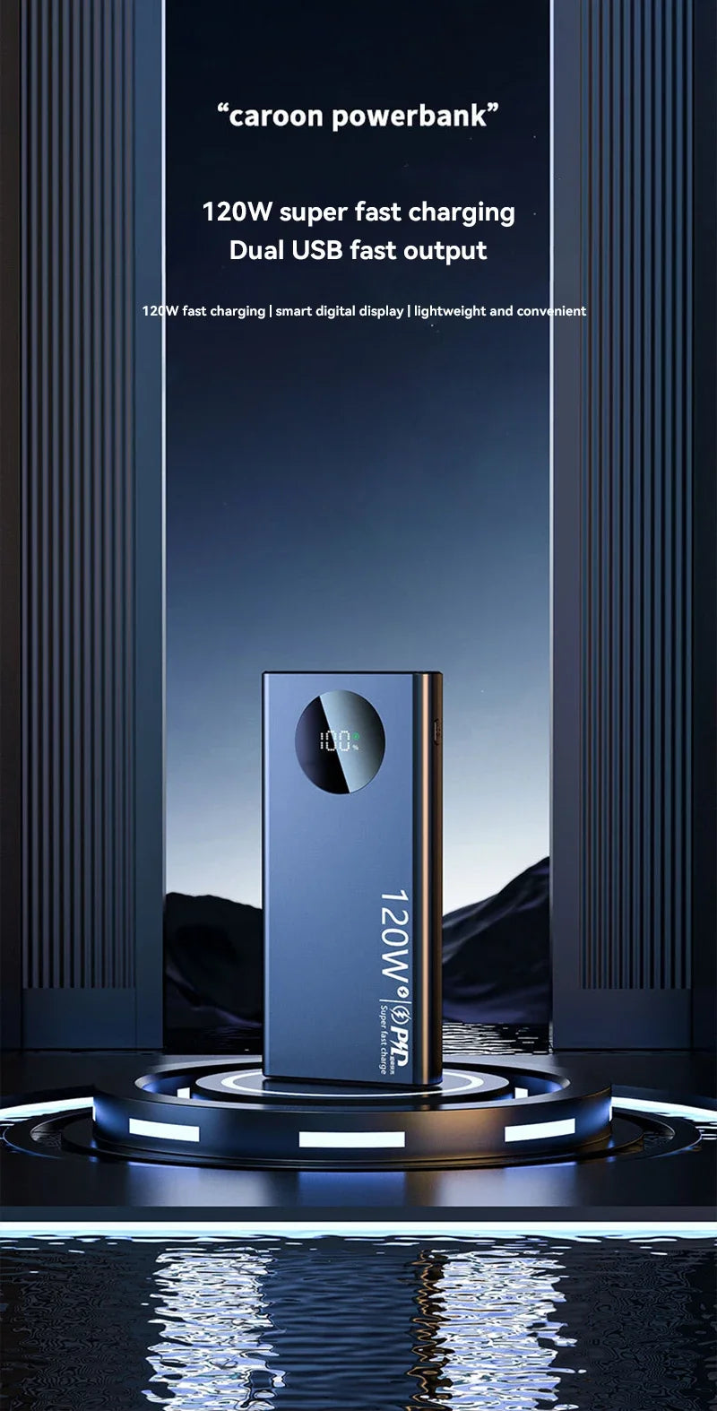 80000mAh High-Capacity Power Bank – 120W Super Fast Charging for iPhone & Android