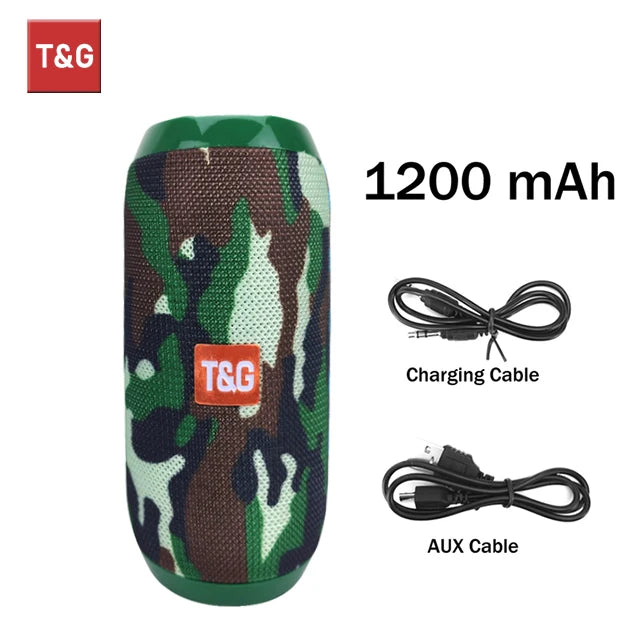 T&G TG117 Portable Bluetooth Speaker – Waterproof, TWS, TF Card & FM Radio