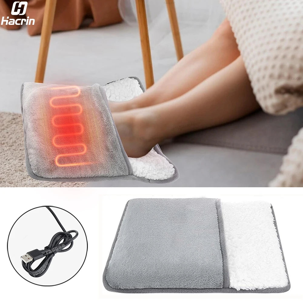 USB Electric Foot Warmer – Soft Plush Heating Pad for Home, Fast Heating